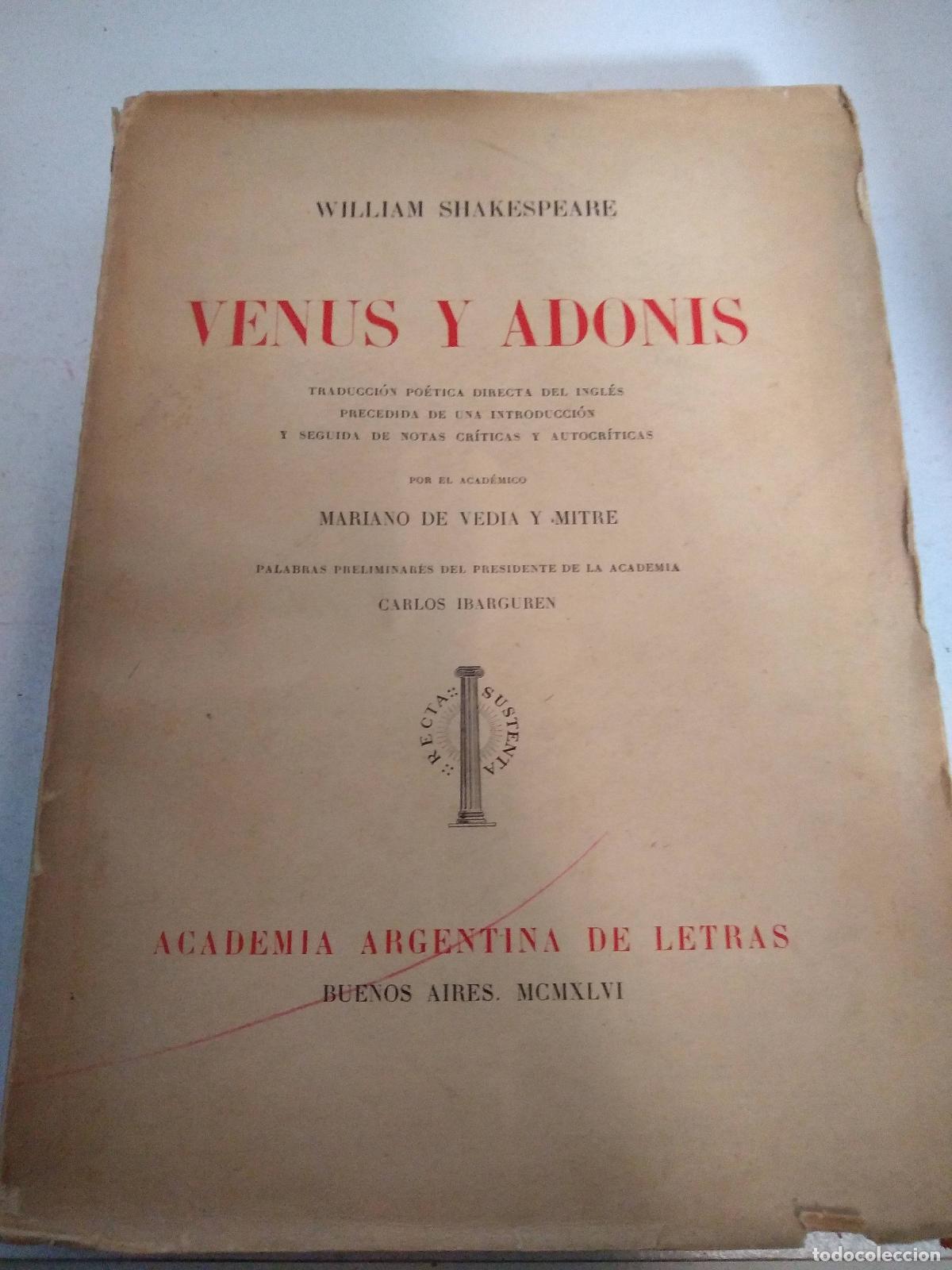 Libros de segunda mano: Venus y adonis - William Shakespeare - Foto 1