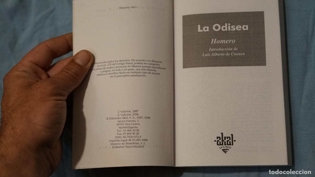 Libros de segunda mano: Homero - La Odisea - Akal 1998 - Foto 2
