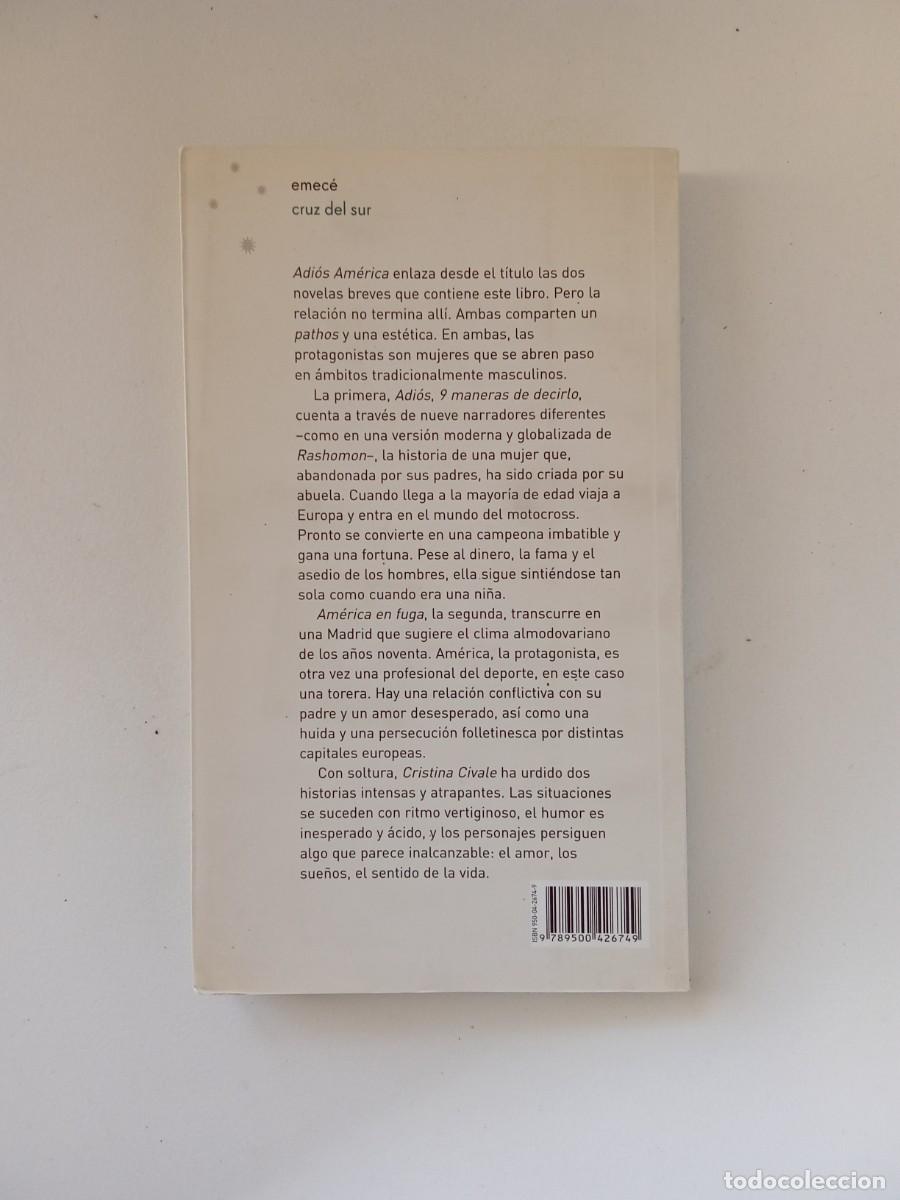 Libros de segunda mano: Cristina Civale. Adi&oacute;s Am&eacute;rica - Foto 3