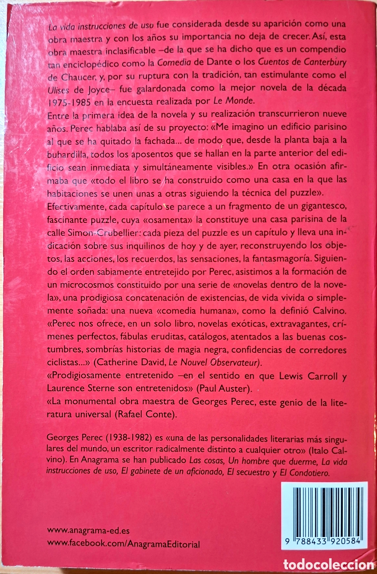Libros de segunda mano: Perec, G., LA VIDA INSTRUCCIONES DE USO. Alianza Compactos - Foto 2