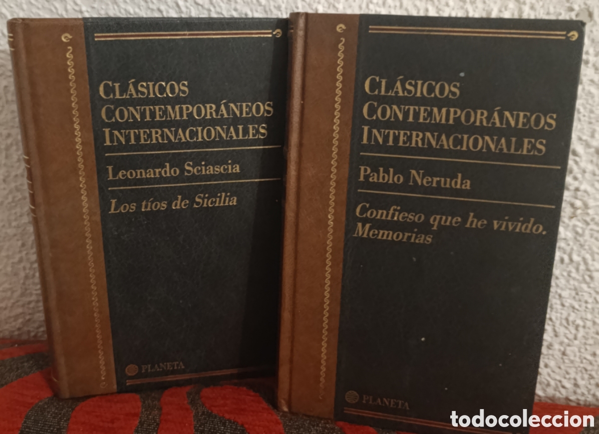 Libros de segunda mano: Lote 2 Libros Planeta: Los t&iacute;os de Sicilia (Sciascia) y Confieso que he vivido (Neruda