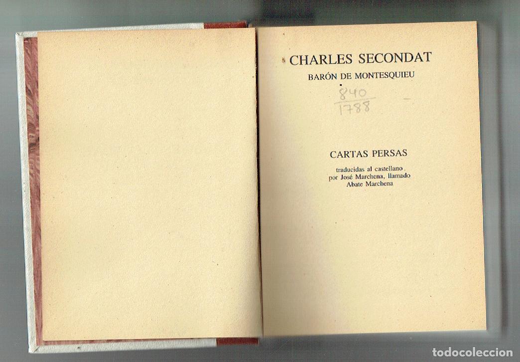 Libros de segunda mano: CHARLES SECONDAT. BAR&Oacute;N DE MONTESQUIEU. CARTAS PERSAS. PROMOCI&Oacute;N Y EDICIONES, , 1985.(P/B30)