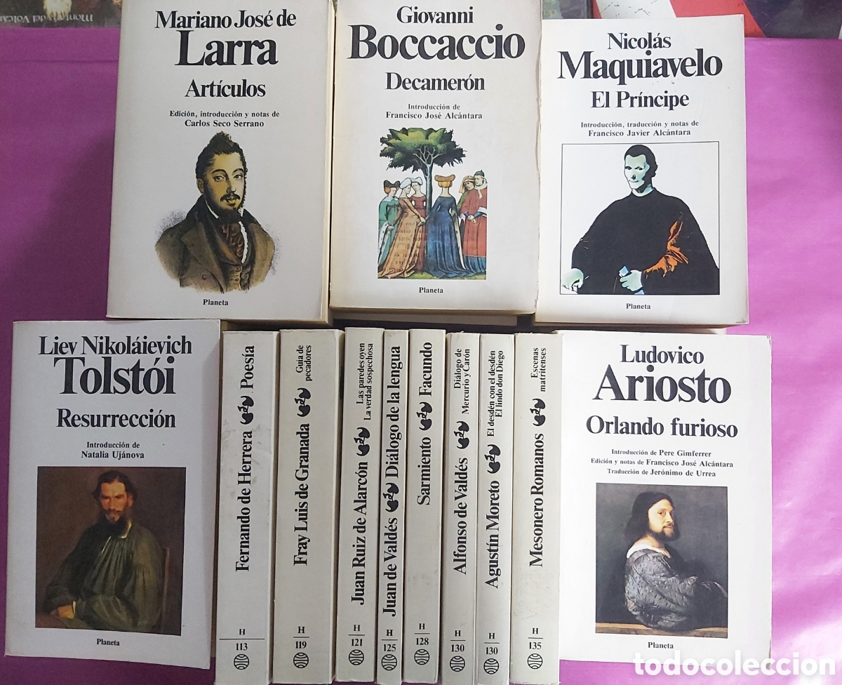 Libros de segunda mano: 29 LIBROS PLANETA LARRA SHAKESPEARE DESCARTES KAFKA ARIOSTO CONRAD BALZAC TOLSTOI GOETHE VIRGILIO