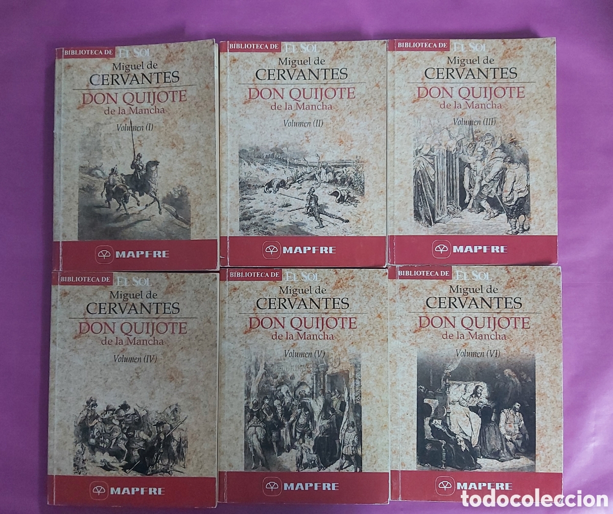 Libros de segunda mano: DON QUIJOTE DE LA MANCHA 6 VOL&Uacute;MENES MIGUEL DE CERVANTES BIBLIOTECA DE EL SOL 1991