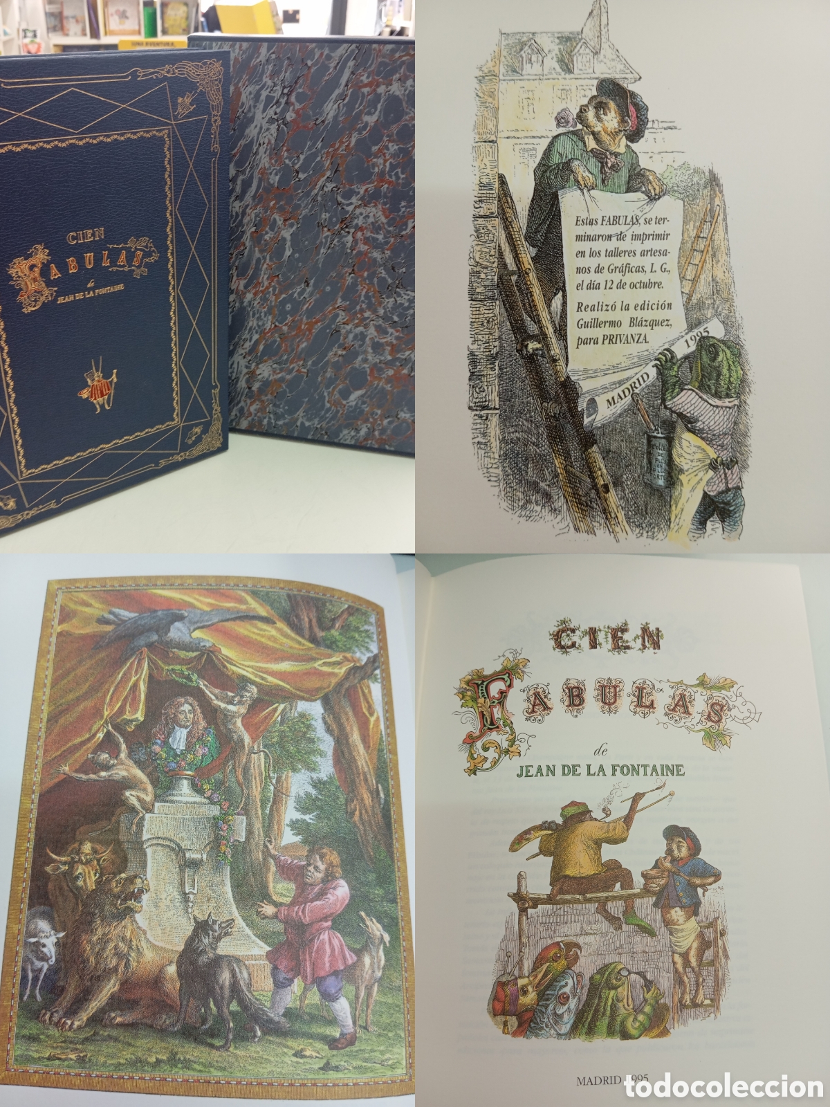 Libros de segunda mano: Cien F&aacute;bulas de Jean La Fontaine Guillermo Bl&aacute;zquez Ed. 1995 BBVA PRIVANZA EJEMPLAR NUMERADO NUEVO