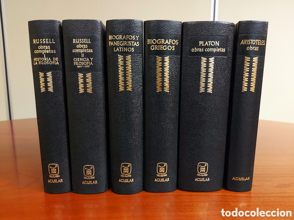 Libros de segunda mano: 6 tomos Grandes Culturas Aguilar: Obras de Russell, Plat&oacute;n, Arist&oacute;teles, Bi&oacute;grafos griegos y latinos