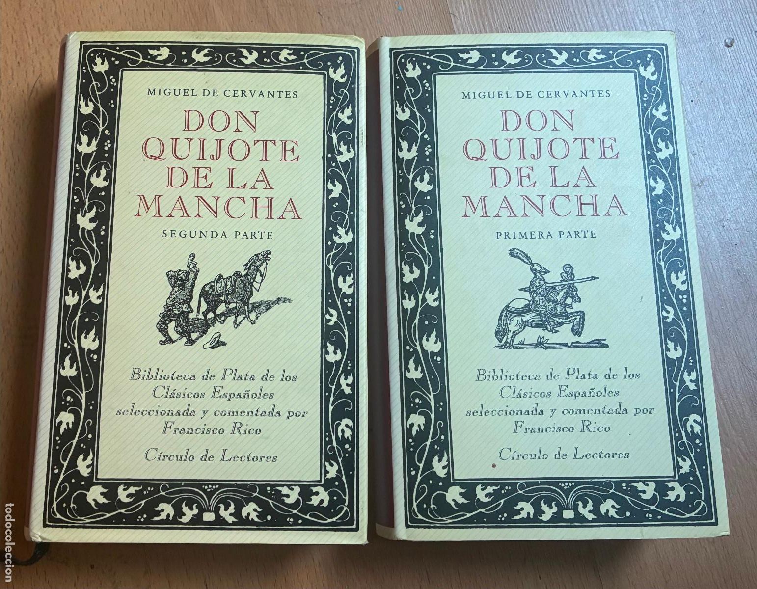 Libros de segunda mano: DON QUIJOTE DE LA MANCHA Miguel Cervantes, 2 Volumenes, Biblioteca Plata Circulo de Lectores