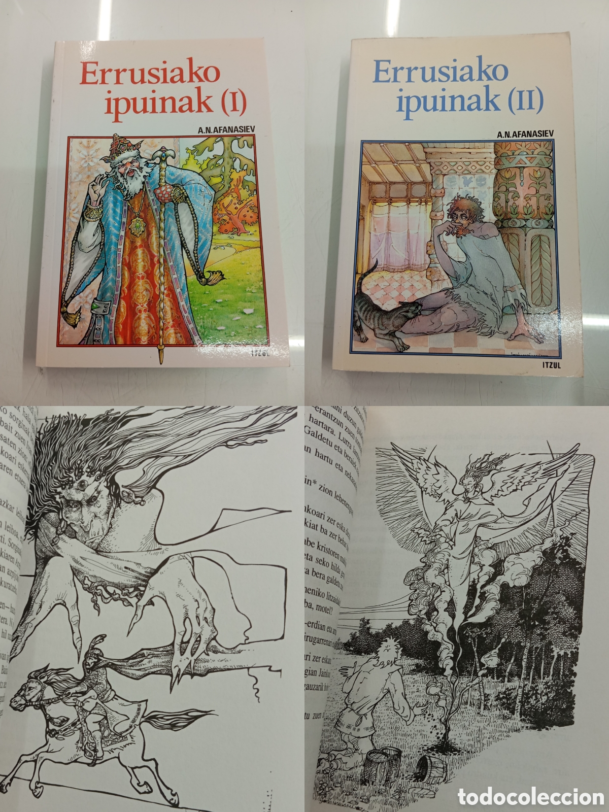 Libros de segunda mano: Errusiako ipuinak I / II - A. N. Afanasiev ELKAR 2 VOLS OBRA COMPLETA EUSKERA EUSKARAZ CUENTOS RUSOS