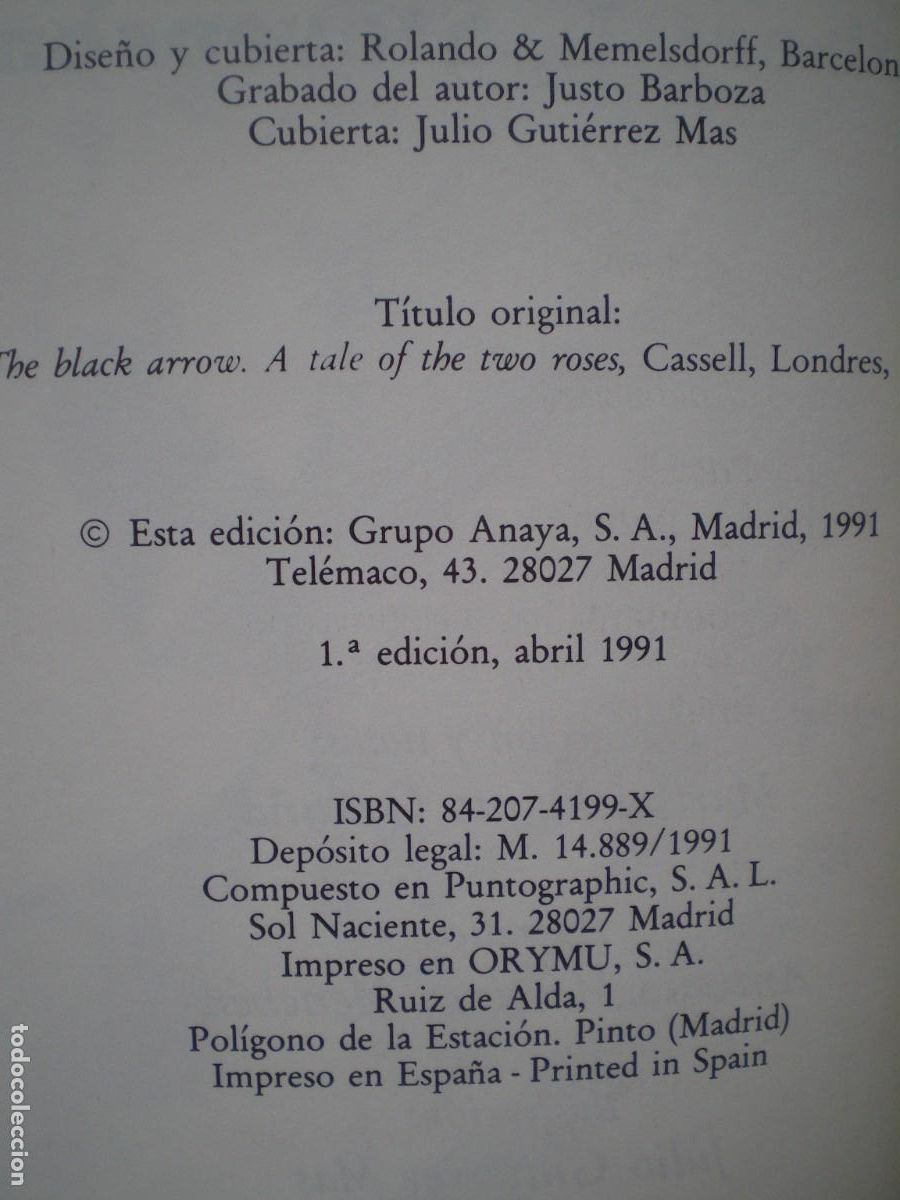 Libros de segunda mano: LA FLECHA NEGRA. ROBERT L. STEVENSON. TUS LIBROS ANAYA. - Foto 4