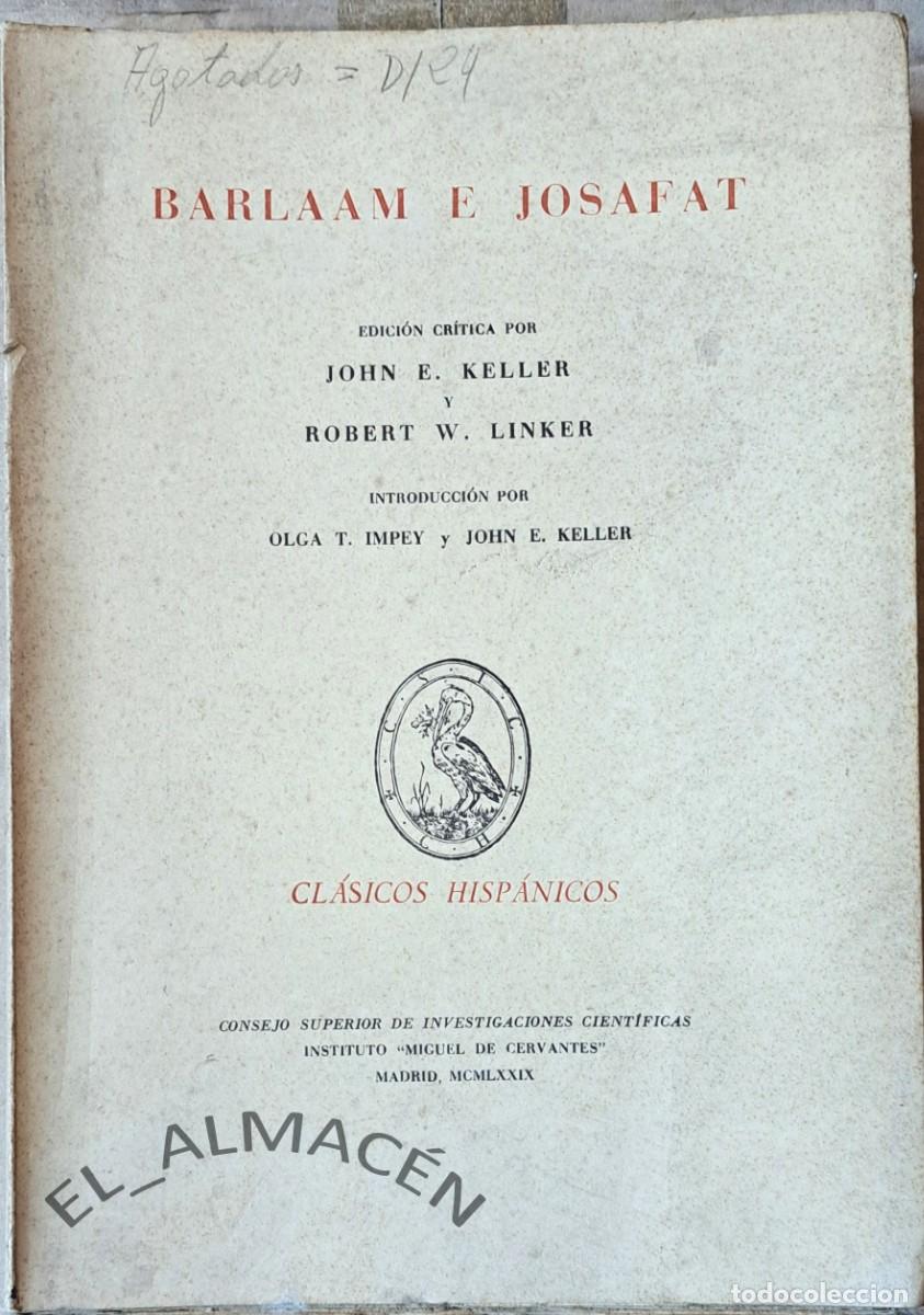 Libros de segunda mano: BARLAAM E JOSAFAT (KELLER / LINKER, 1979) SIN USAR JAM&Aacute;S