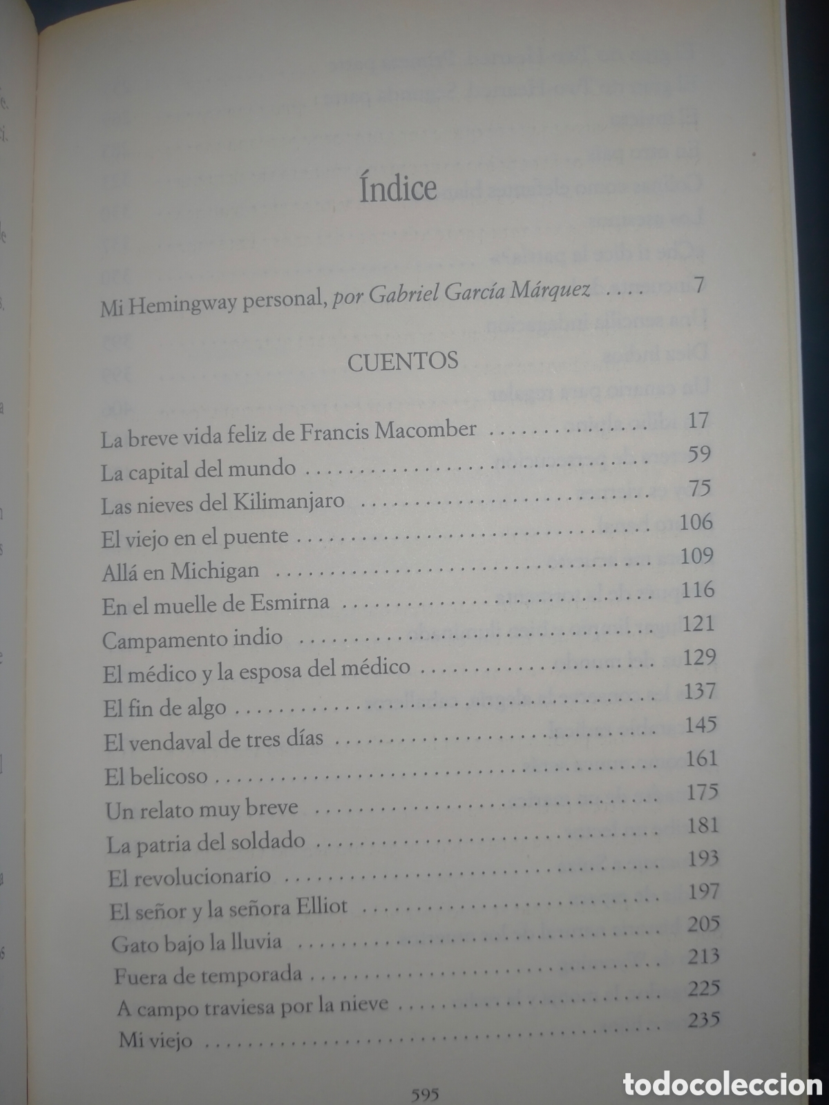 Libros de segunda mano: ERNEST HEMINGWAY. CUENTOS .DEBOLSILLO - Foto 2
