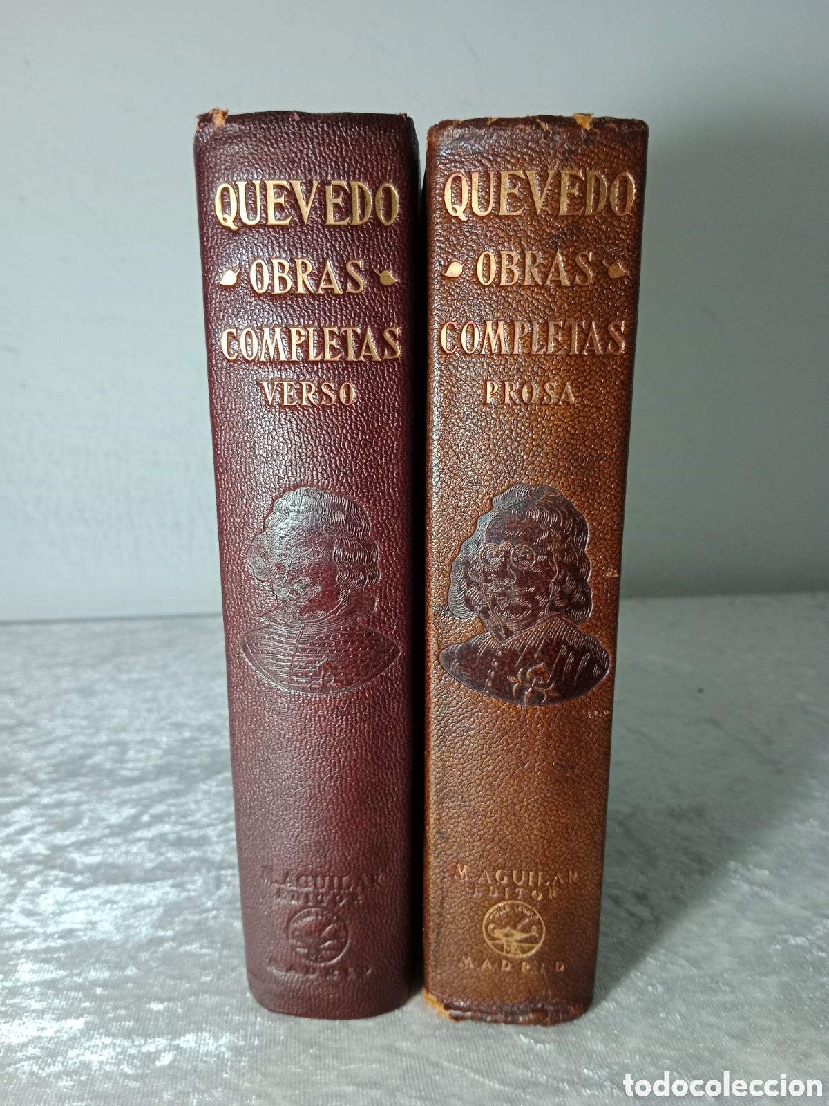 Libros de segunda mano: QUEVEDO, OBRAS COMPLETAS, 1932 , 2 TOMOS, PROSA Y VERSO, PRIMERA EDICI&Oacute;N, AGUILAR