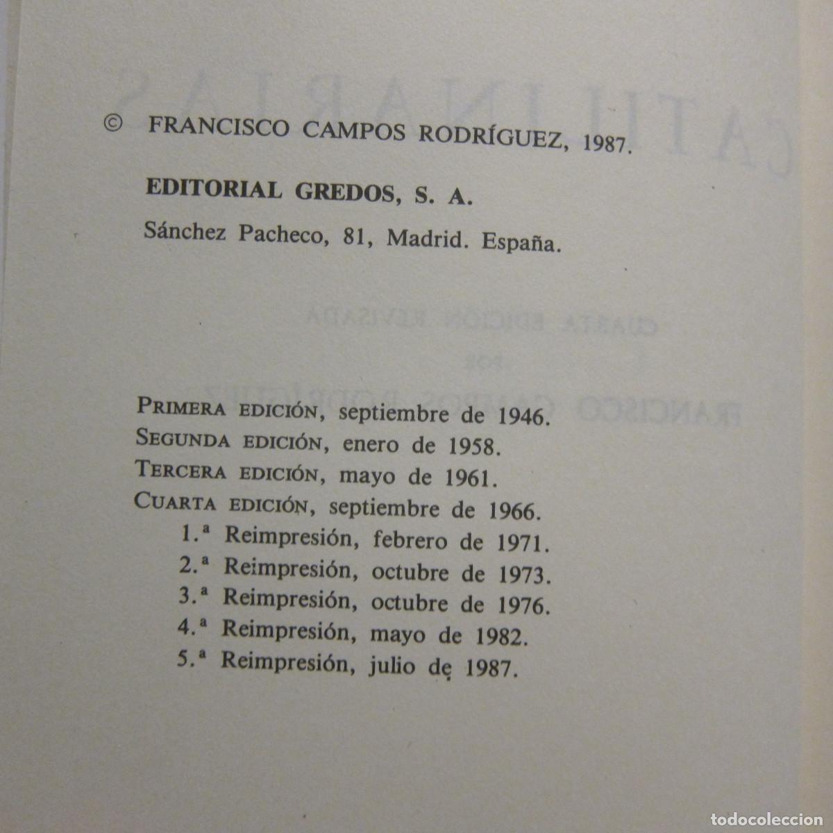 Libros de segunda mano: CATILINARIAS - CICER&Oacute;N (GREDOS) CLASICOS - Foto 7