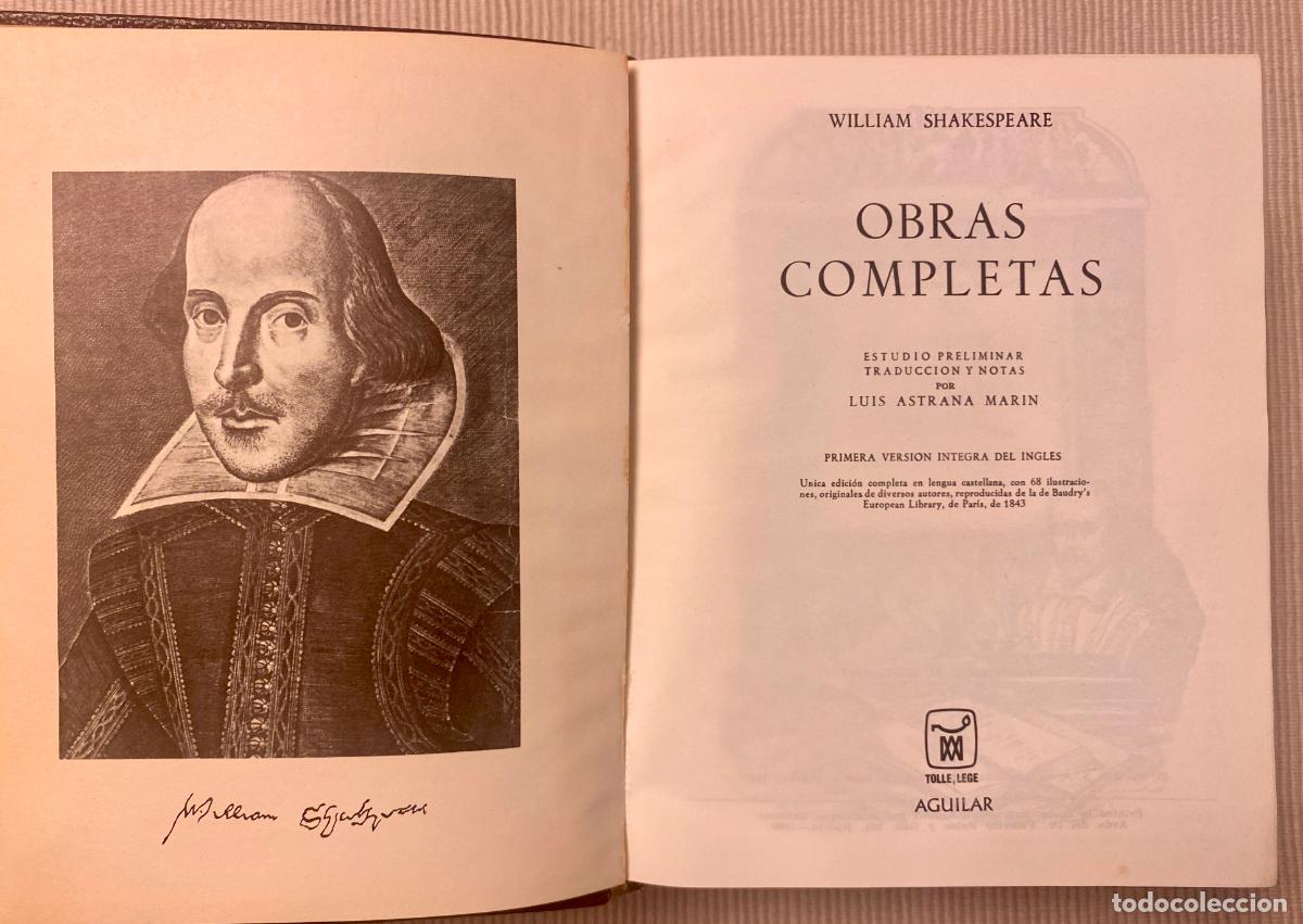 Libros de segunda mano: WILLIAM SHAKESPEARE, OBRAS COMPLETAS, AGUILAR 1969 - Foto 3