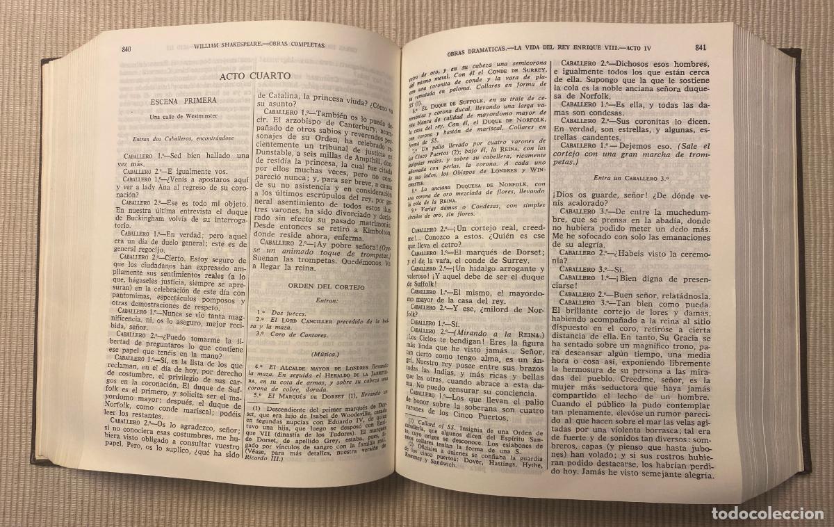 Libros de segunda mano: WILLIAM SHAKESPEARE, OBRAS COMPLETAS, AGUILAR 1969 - Foto 6