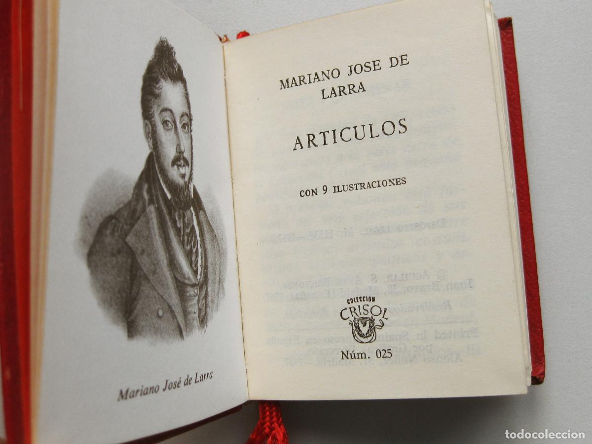 Libros de segunda mano: MARIANO JOS&Eacute; DE LARRA. ART&Iacute;CULOS. EDICIONES AGUILAR N&ordm; 25. 1967. COLECCI&Oacute;N CRISOL&Iacute;N