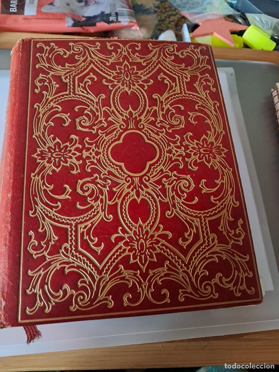 Libros de segunda mano: OBRAS COMPLETAS CERVANTES ed.AGUILAR piel roja repujada pan de oro