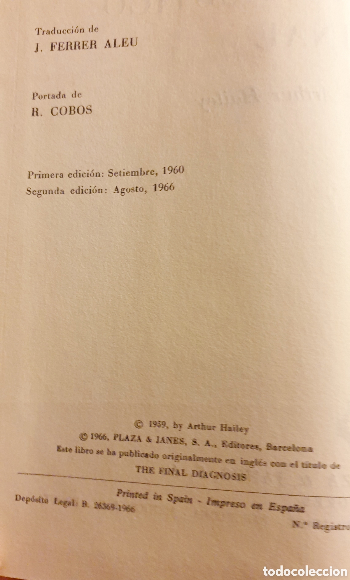 Libros de segunda mano: Diagn&oacute;stico final, de Arthur Hailey - Foto 4