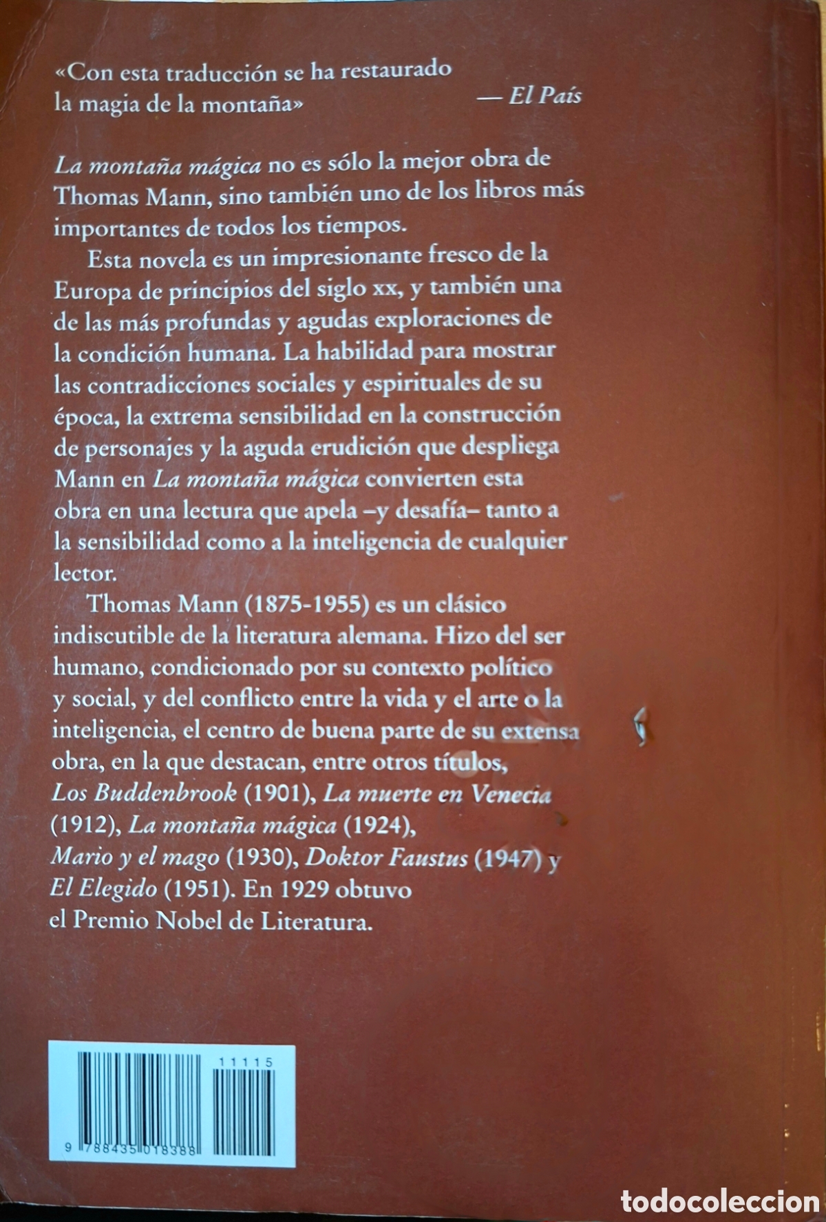 Libros de segunda mano: Thomas Mann, LA MONTA&Ntilde;A M&Aacute;GICA. edhasa, 2012 - Foto 2