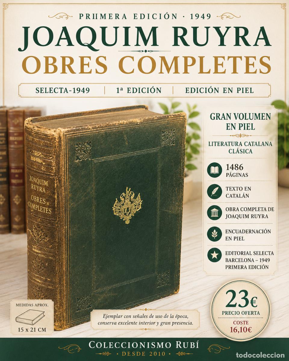 Libros de segunda mano: JOAQUIM RUYRA │ OBRES COMPLETES │ SELECTA-1949 │ 1&ordf; EDICI&Oacute;N │ EDICI&Oacute;N EN PIEL