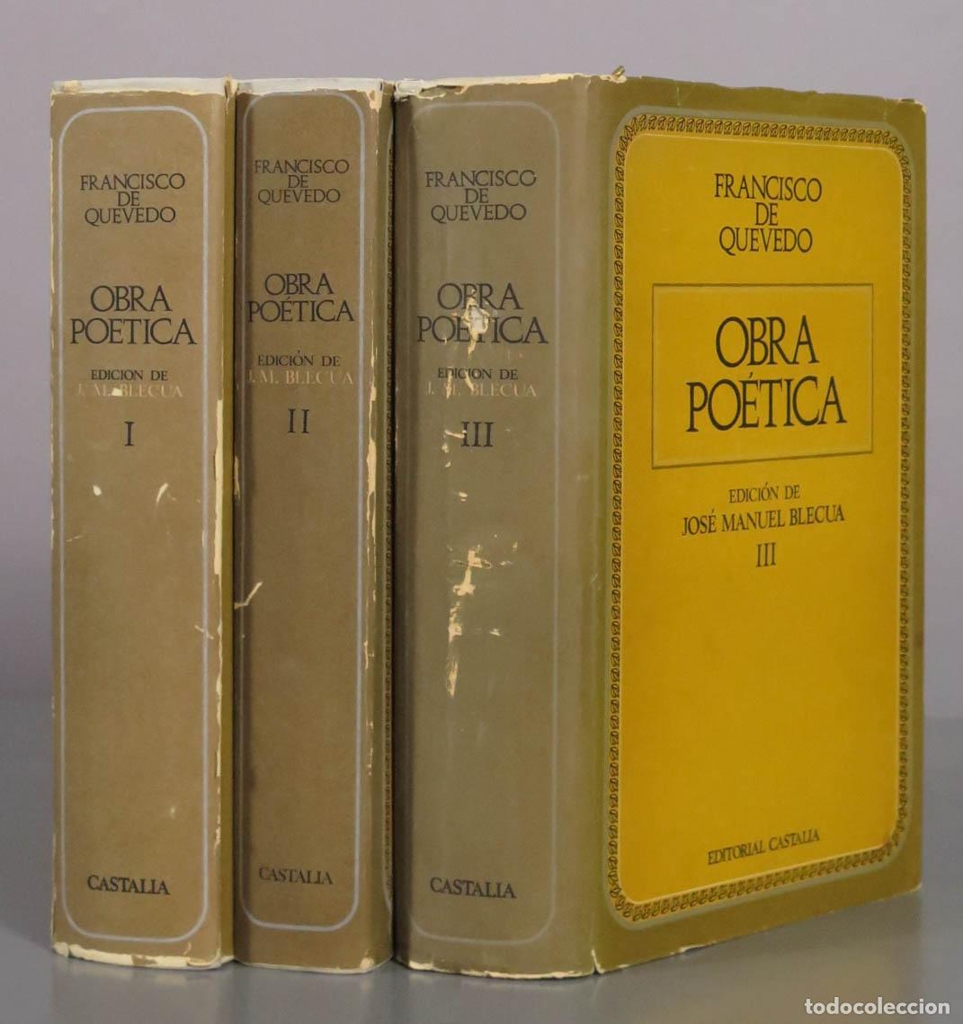 Gebrauchte B&uuml;cher: Obra po&eacute;tica - Francisco de Quevedo - Jos&eacute; Manuel Blecua - Castalia 3 TOMOS
