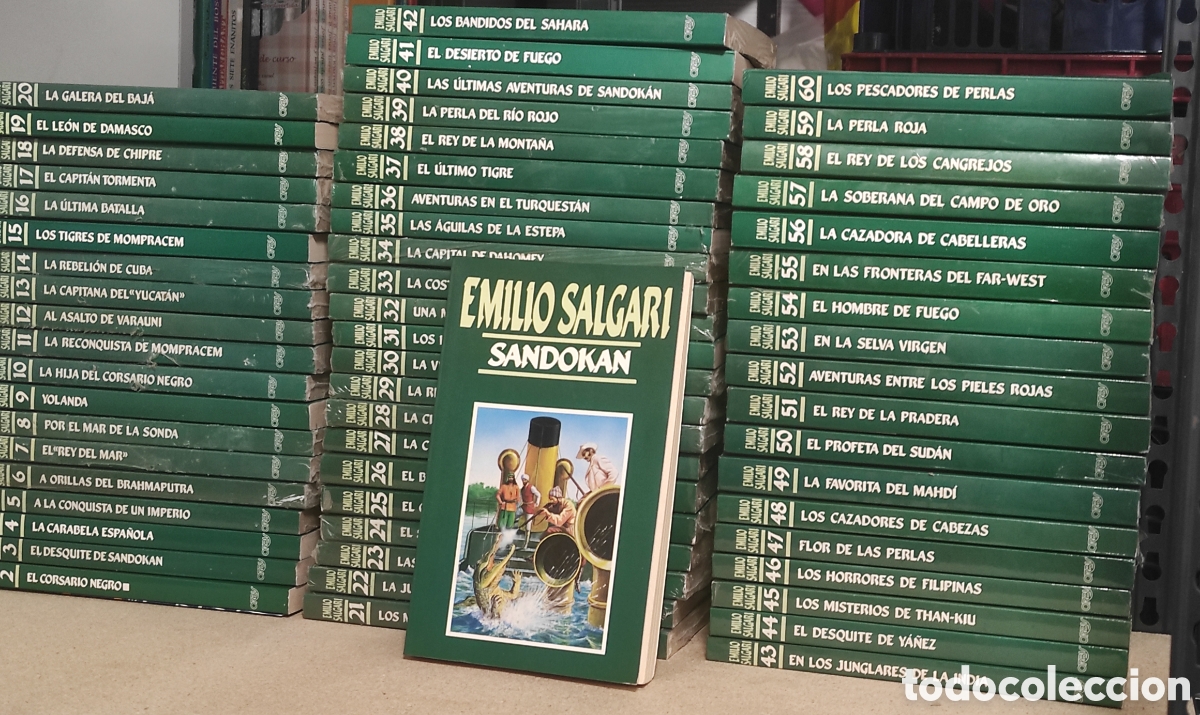 Libros de segunda mano: Colecci&oacute;n completa Emilio Salgari. 60 vol. Editorial Orbis. 1986-1987 (mayor&iacute;a precintados)