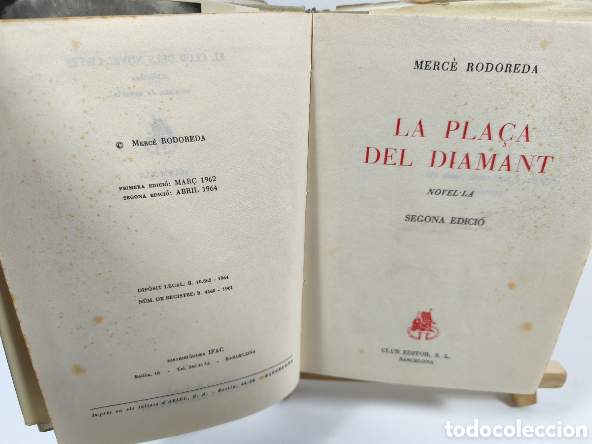 Libros de segunda mano: La pla&ccedil;a del diamant de Merc&egrave; Rodoreda 1964 segunda edici&oacute;n - Foto 2