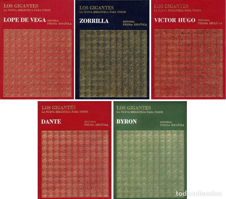 Livros em segunda m&atilde;o: GIGANTES DE LA LITERATURA UNIVERSAL. 5 TOMOS: LOPE DE VEGA, ZORRILLA, VICTOR HUGO, BYRON, DANTE