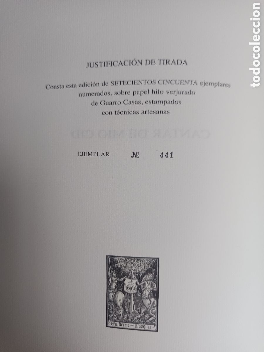 Libros de segunda mano: CANTAR DEL MIO CID. Guillermo Blazquez, Edicion de lujo - Foto 10