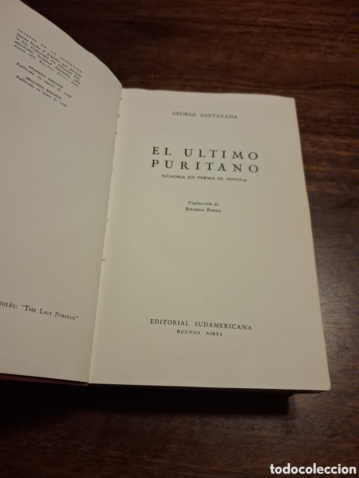Libros de segunda mano: El &uacute;ltimo puritano, George Santayana - Foto 2