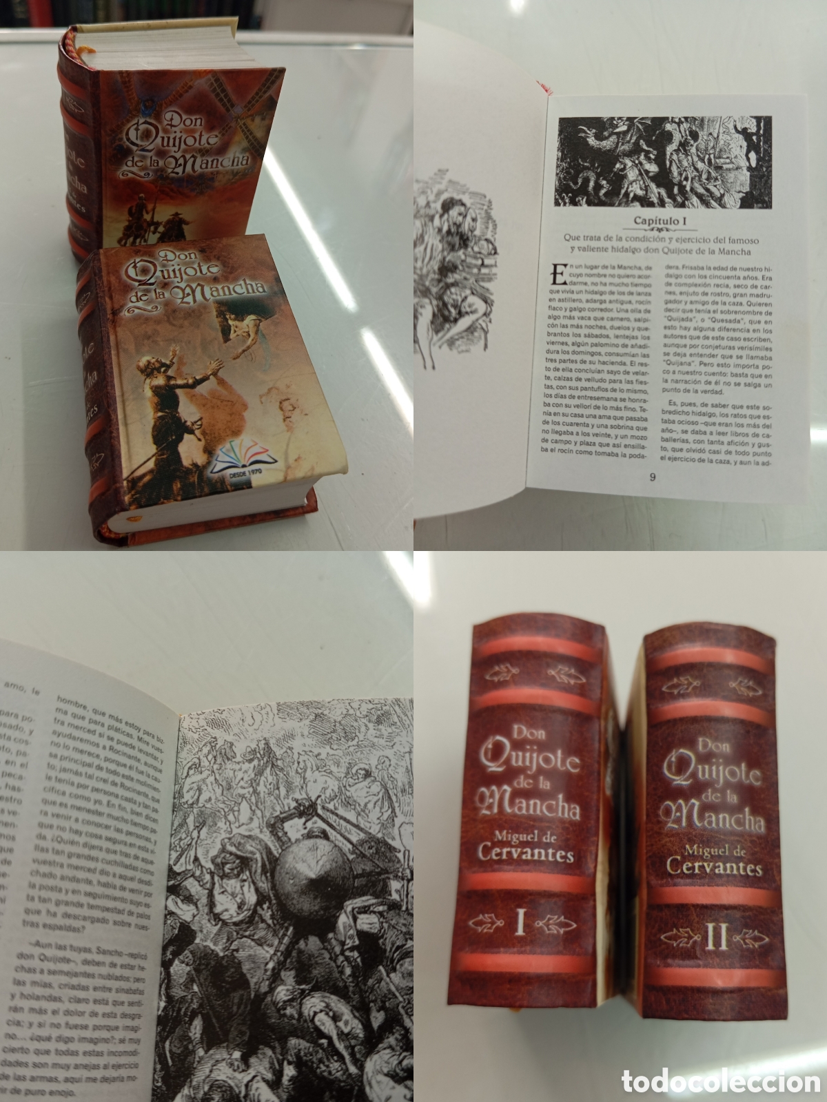 Libros de segunda mano: DON QUIJOTE DE LA MANCHA MIGUEL DE CERVANTES 2 VOLS MINIATURA LOS LIBROS MAS PEQUE&Ntilde;OS DEL MUNDO 2006