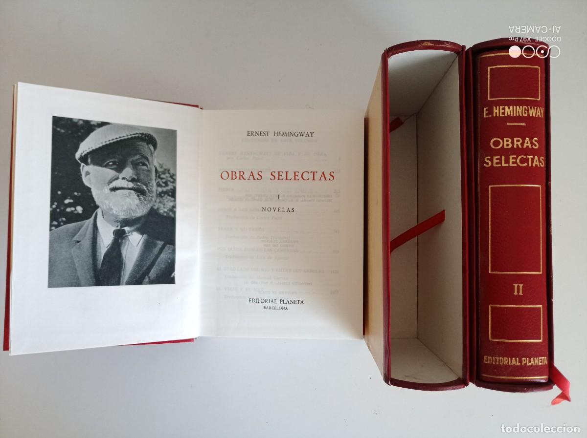 Libros de segunda mano: LUJOSA EDICI&Oacute;N EN PIEL DE LAS OBRAS COMPLETAS DE E. HEMINGWAY. 2 TOMOS EN ETUCHE. PAPEL BIBLIA. 1969