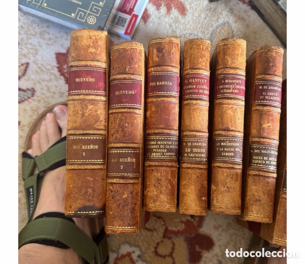 Libros de segunda mano: Lote 7 vol&uacute;menes Generaci&oacute;n del 98 &mdash; Encuadernaci&oacute;n de lujo en piel