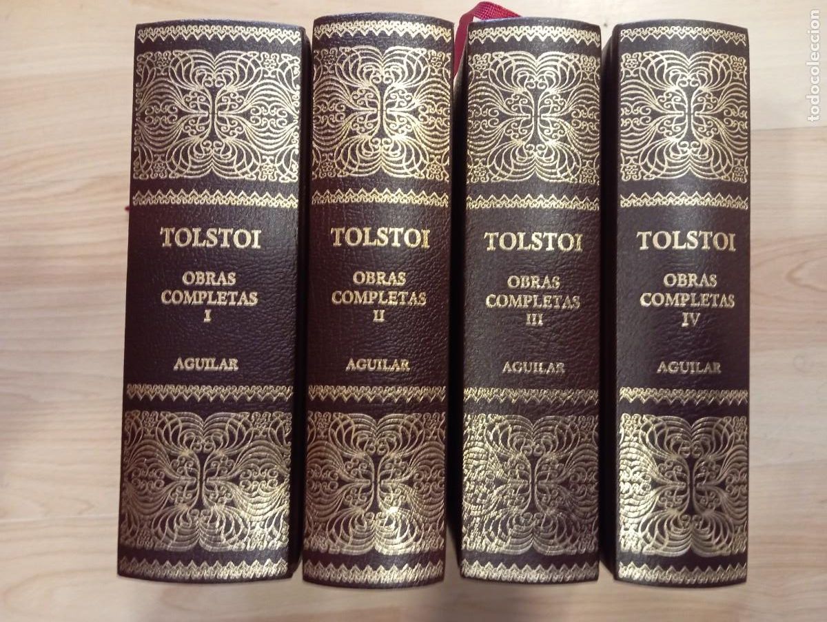Libros de segunda mano: 'Obras completas. Le&oacute;n Tolstoi'. Aguilar, 2003. 4 vol&uacute;menes.