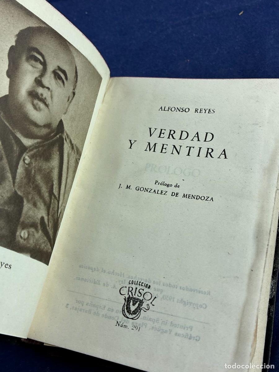 Libros de segunda mano: Verdad y mentira - Alfonso Reyes - 1950 - Aguilar Crisol N&ordm; 291 - Buen estado