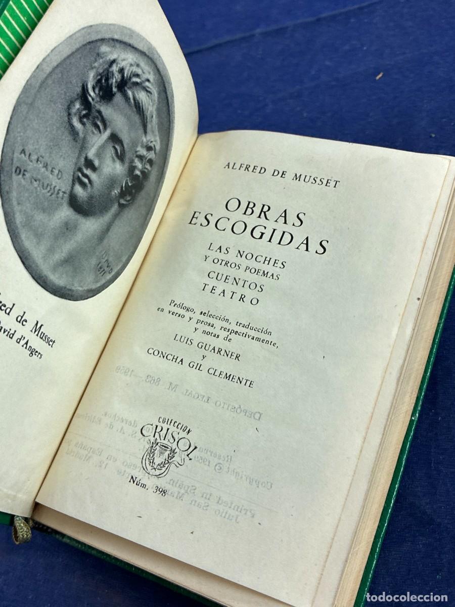 Libros de segunda mano: Obras escogidas - Alfred de Musset - 1959 - Aguilar Crisol 398 - Buen estado