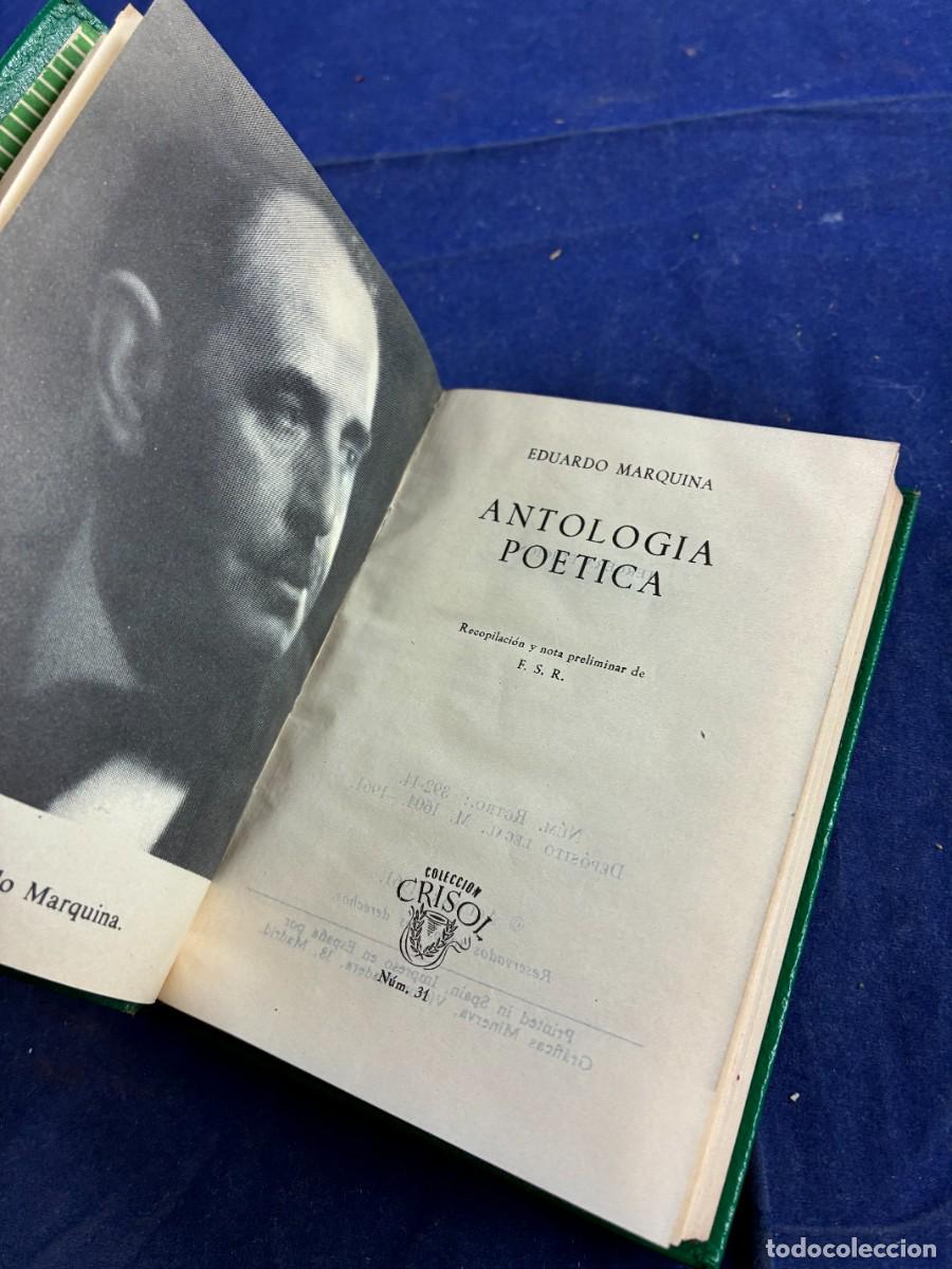 Libros de segunda mano: Antolog&iacute;a po&eacute;tica - Eduardo Marquina - 1961 - Aguilar Crisol N&ordm; 31 - Buen estado