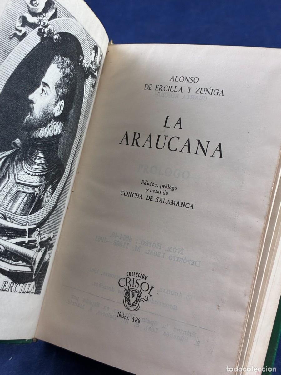 Libros de segunda mano: La Araucana - Alonso de Ercilla - 1961 - Aguilar Crisol N&ordm;188 - Buen estado