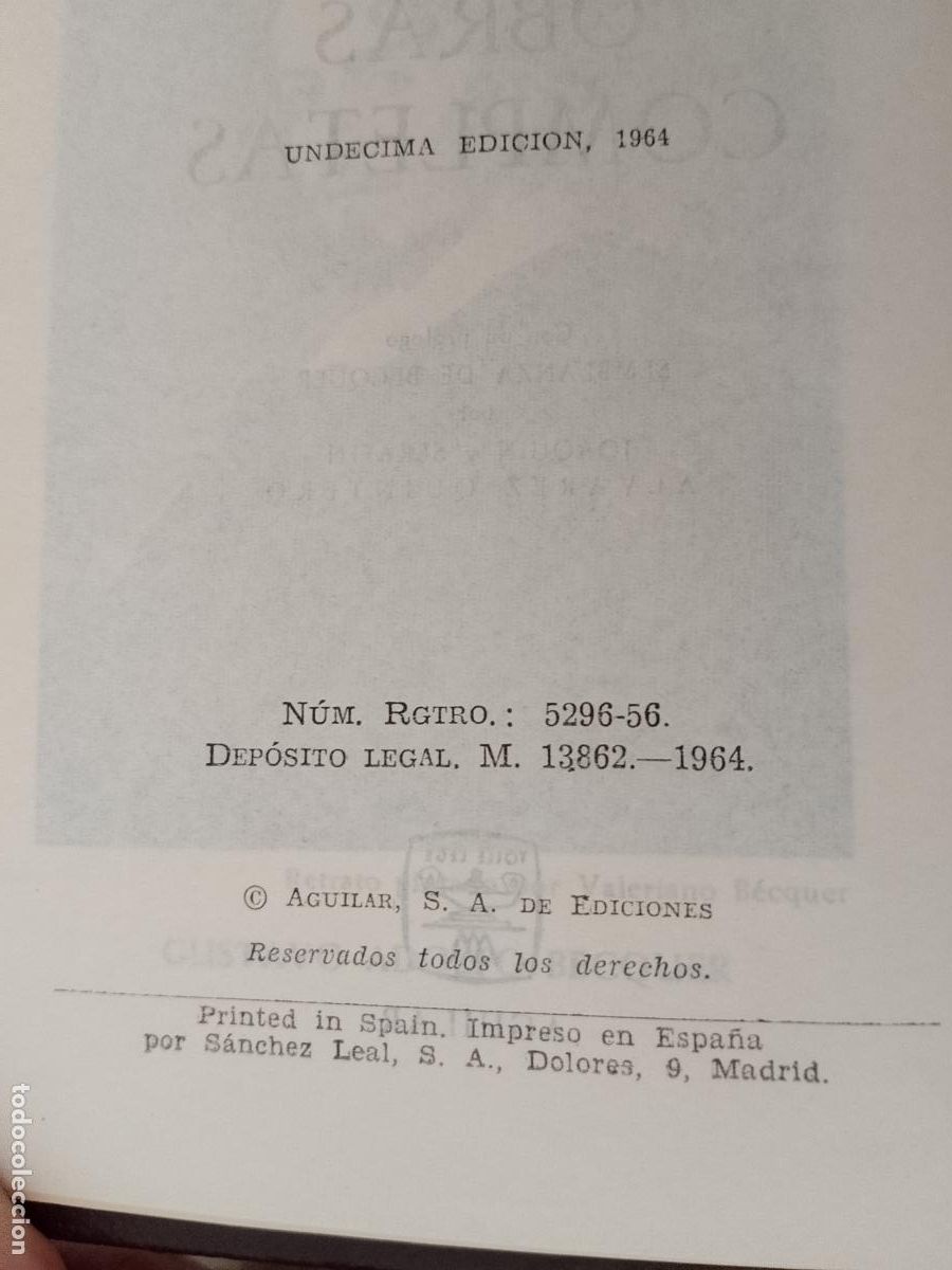 Libros de segunda mano: G. Adolfo Becquer. Obras completas. Aguilar - Foto 5