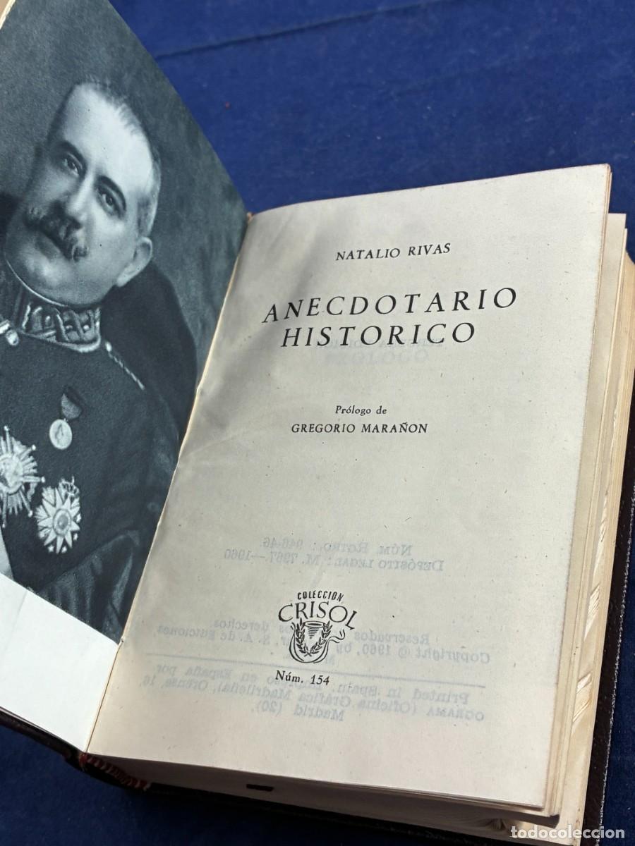 Libros de segunda mano: Anecdotario hist&oacute;rico Natalio Rivas 1960 Aguilar buen estado. colecci&oacute;n Crisol 154