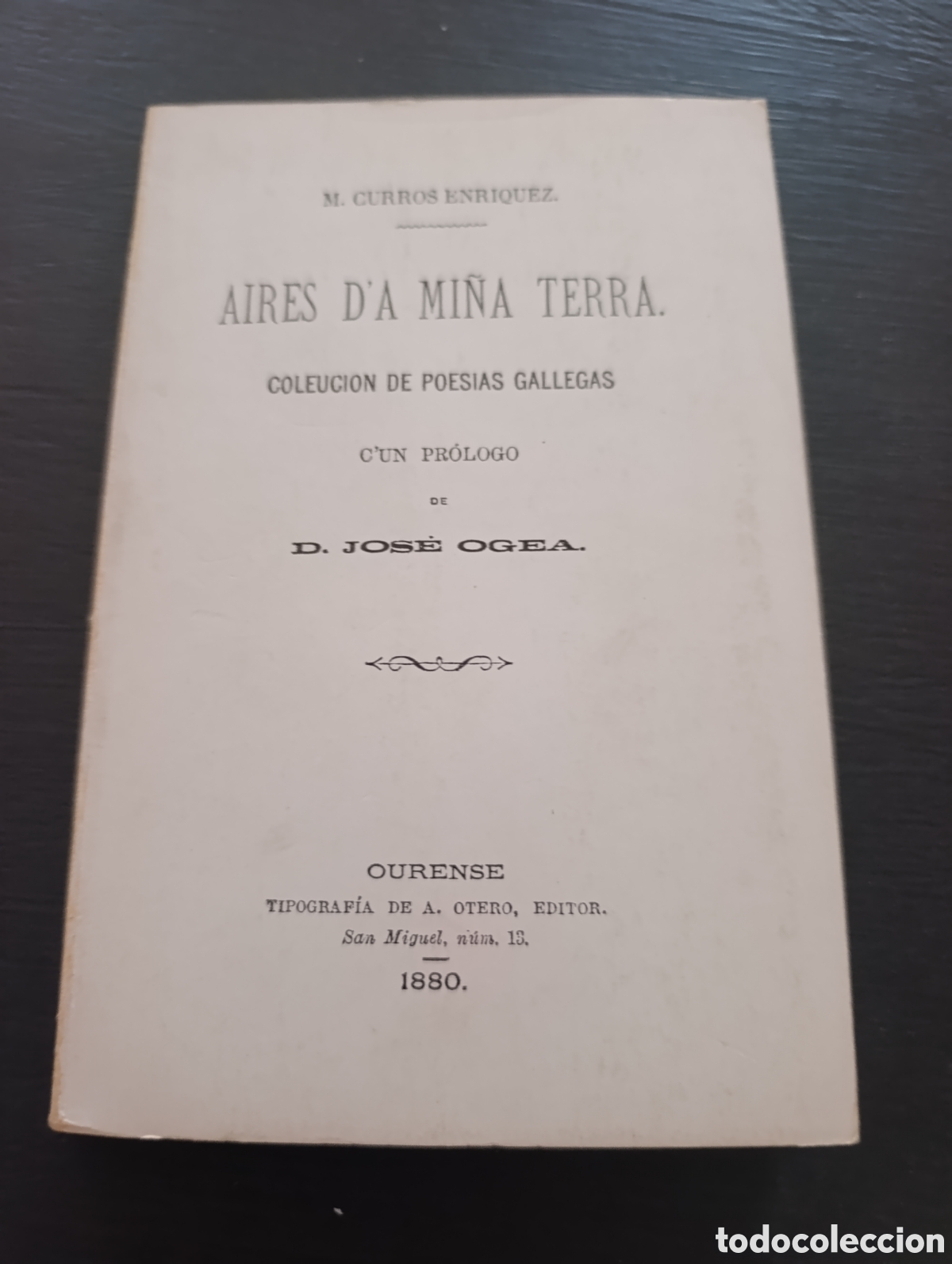 Libros de segunda mano: Facs&iacute;mil. M. CURROS ENRIQUEZ. AIRES D'A MI&Ntilde;A TERRA. COLEUCION DE POESIAS GALLEGAS