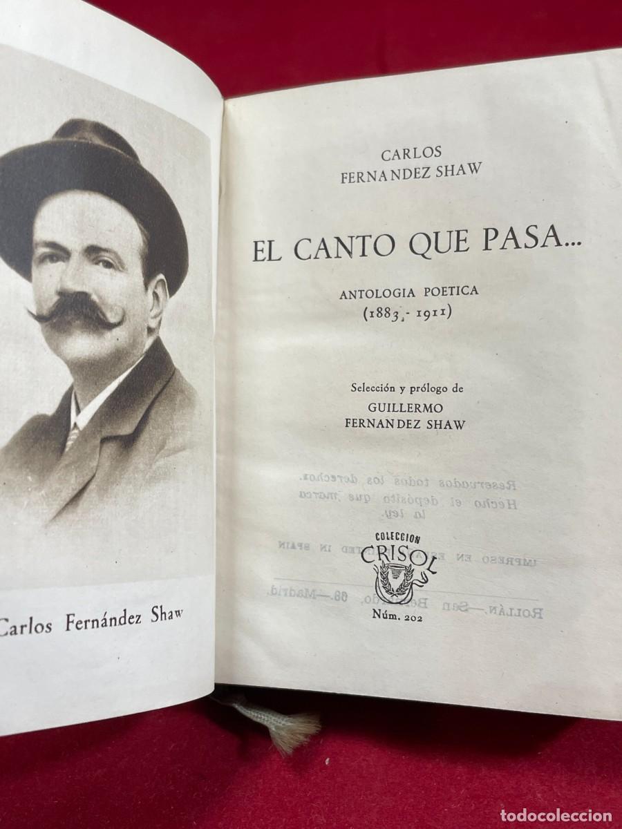Gebrauchte B&uuml;cher: El Canto Que Pasa Carlos Fern&aacute;ndez Shaw Crisol 202 Aguilar 1947 Poes&iacute;a Piel