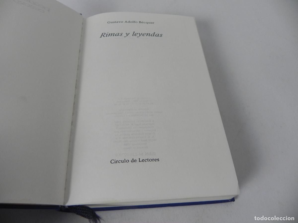 Libros de segunda mano: RIMAS Y LEYENDAS (GUSTAVO ADOLFO B&Eacute;CQUER) CIRCULO DE LECTORES-1988 - Foto 3