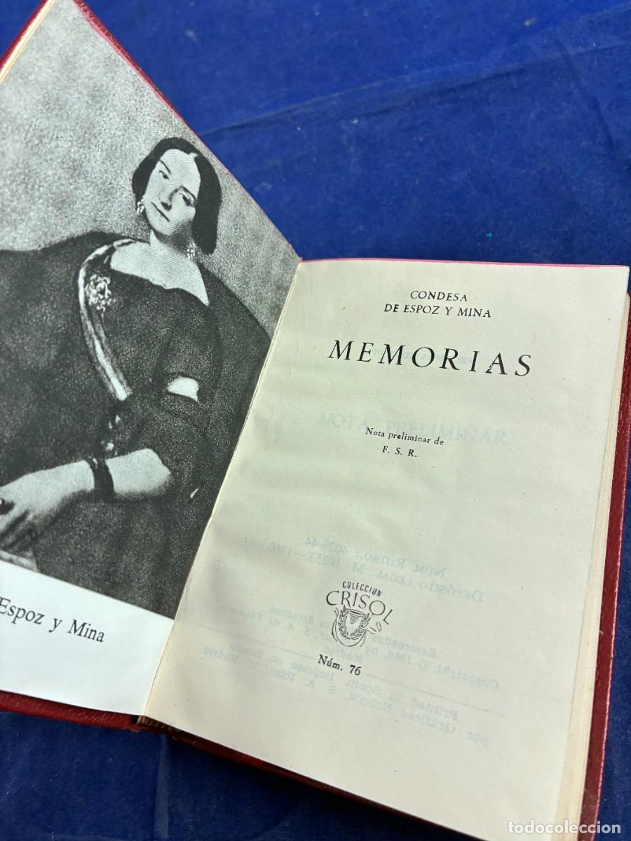 Libros de segunda mano: Memorias Condesa de Espoz y Mina 1960 Aguilar Crisol 76 Buen estado.