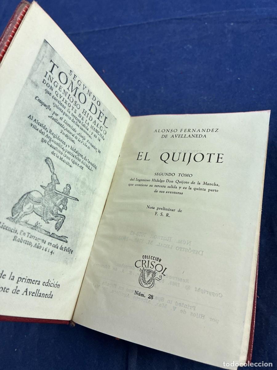 Libri di seconda mano: El Quijote Avellaneda 1960 Aguilar Buen estado Crisol n&uacute;mero 28
