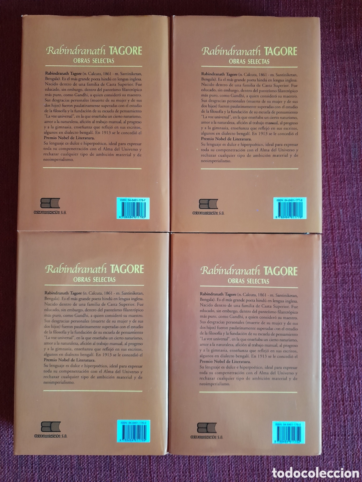 Libros de segunda mano: -Obras Selectas de Rab&iacute;ndranath Tagore.4 tomos. - Foto 4