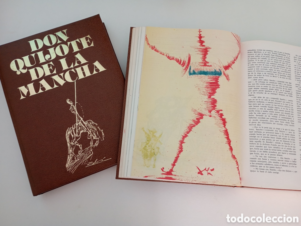 Libros de segunda mano: Don Quijote de la Mancha Ilustrado por Dal&iacute;. Mateu Editor 1975 Dos Vol&uacute;menes