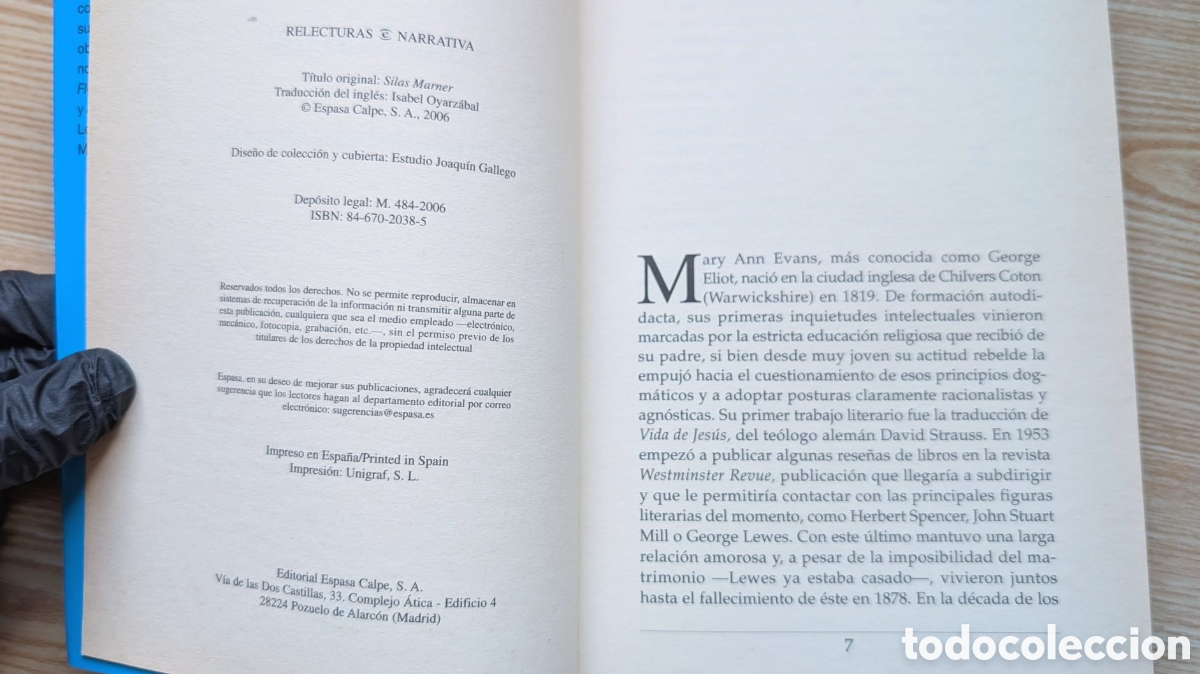 Libros de segunda mano: Sillas Marner - George Eliot - Espasa - Foto 4