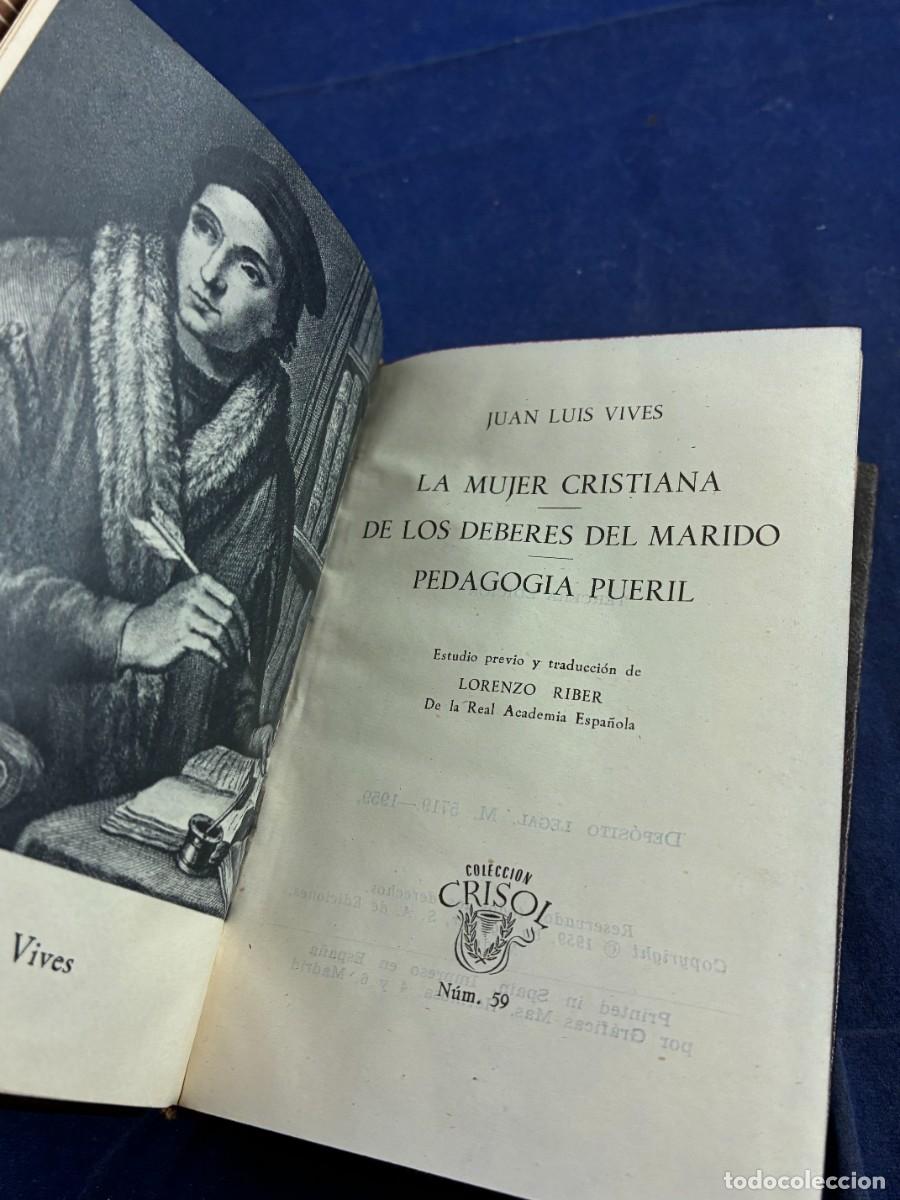 Libros de segunda mano: La mujer cristiana Juan Luis Vives 1959 Aguilar Buen estado. Colecci&oacute;n Crisol n&ordm; 59