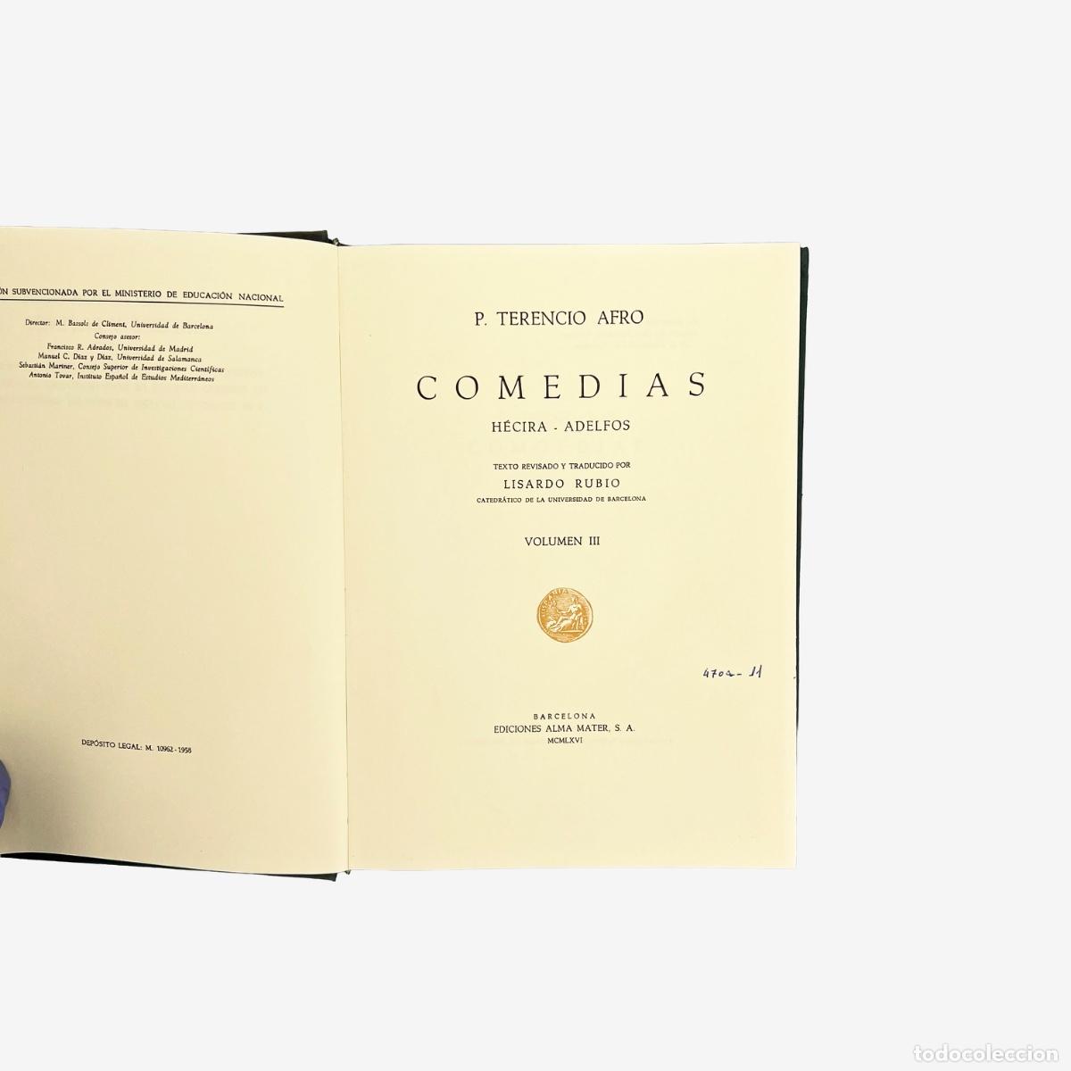 Libros de segunda mano: Comedias, Volumen III, P. Terencio - Foto 3